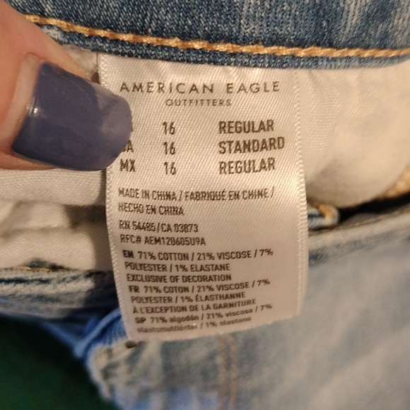Excellent Condition Women's American Eagle Stretch Size 16 Jeans - Picture 7 of 7